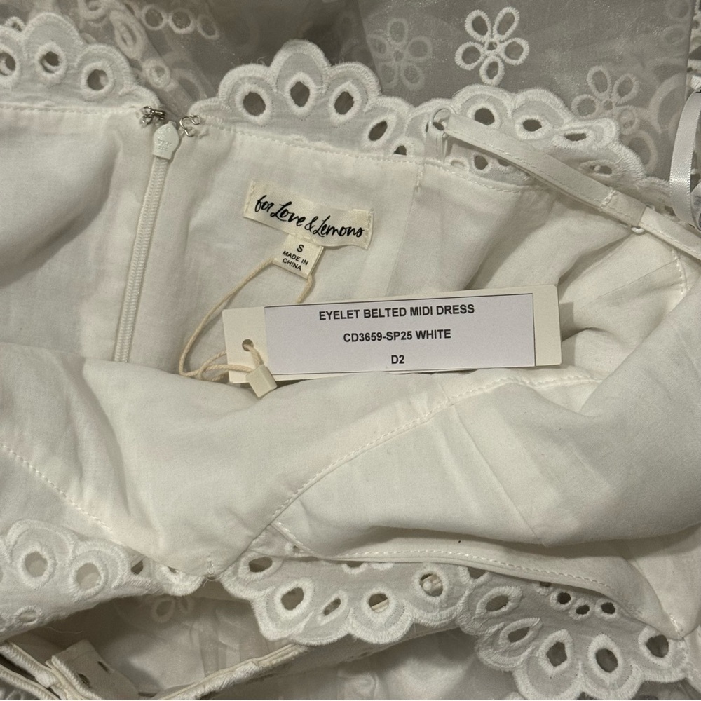 NWT *ONE OF A KIND* For Love And Lemons Eyelet Lace Wedding/Bachelorette Dress - Picture 8 of 9